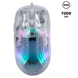 Mouse gamer TEROS TE-1216G RGB transparente